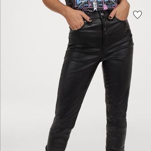 H&M **BLACK LEATHER** Straight Leg Pants